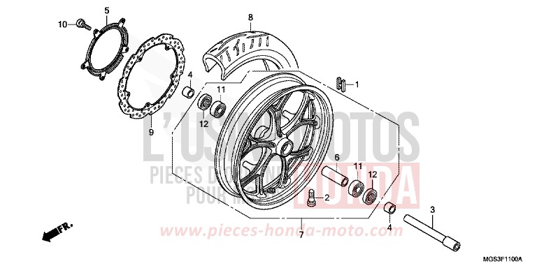 FRONT WHEEL for NC700X Dual Cluth ABS MAGNA RED (R201) from 2013